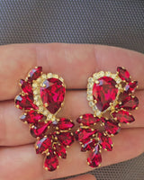 RED CLUSTER EARRINGS