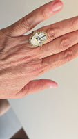WHITE HAMSA RING