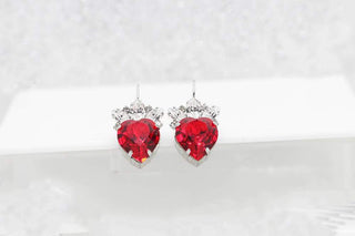 BOUCLES D'OREILLES CŒUR ROUGE