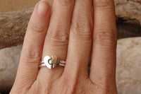 2 Pcs Heart Shape Sterling Silver Couples Ring Set