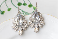 Dusty blue wedding earrings