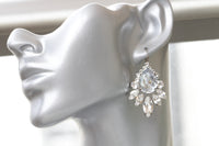 Dusty blue wedding earrings