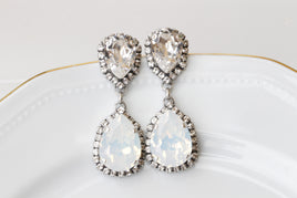 Opal bridal earrings