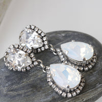 Opal bridal earrings