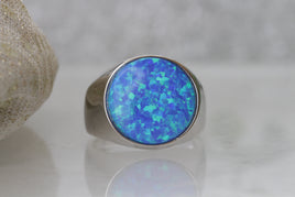 Opal silver ring