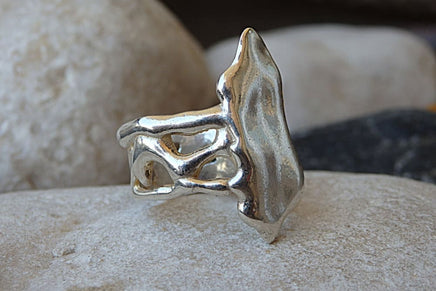 Abstract Silver Ring