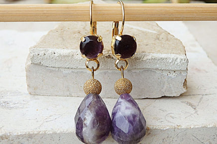 Amethyst Teardrop Earrings