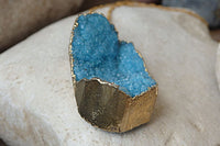 Aqua Blue Druzy Necklace