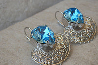 Aquamarine Crystal Earrings