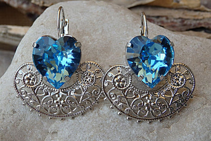 Aquamarine Crystal Earrings