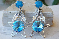 Aquamarine Crystal Earrings