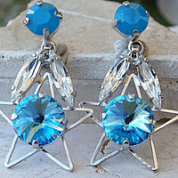 Aquamarine Crystal Earrings