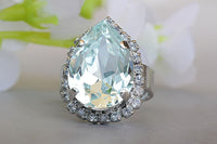 Aquamarine Crystal Ring