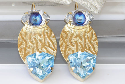 Aquamarine Eye Earrings