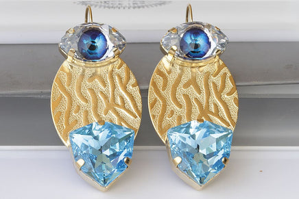 Aquamarine Eye Earrings