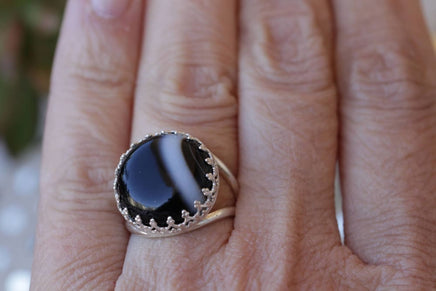 Black Agate Ring