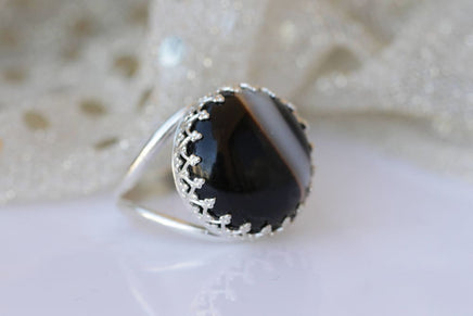 Black Agate Ring