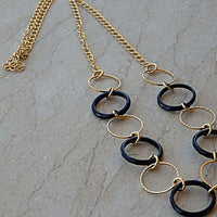 Black And Gold Long Necklace