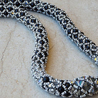 Black And Gray Crochet Necklace