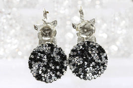 Black And Silver Earrings