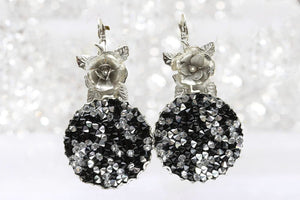 Black And Silver Earrings