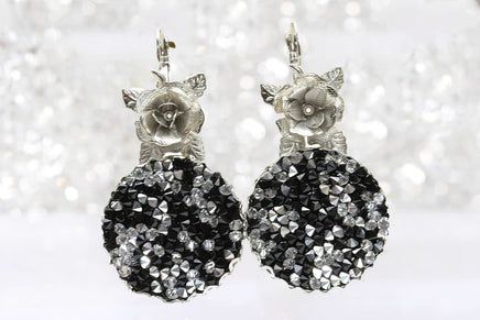 Black And Silver Earrings