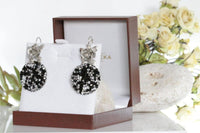 Black And Silver Earrings