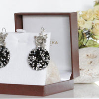 Black And Silver Earrings