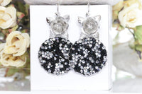 Black And Silver Earrings