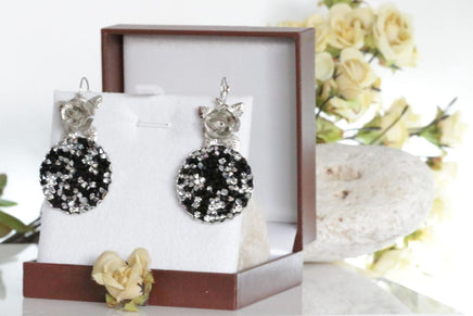 Black And Silver Earrings