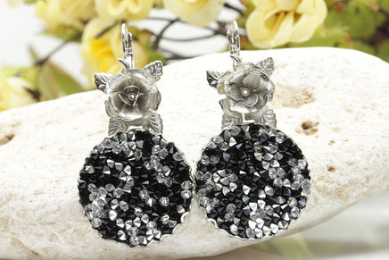 Black And Silver Earrings