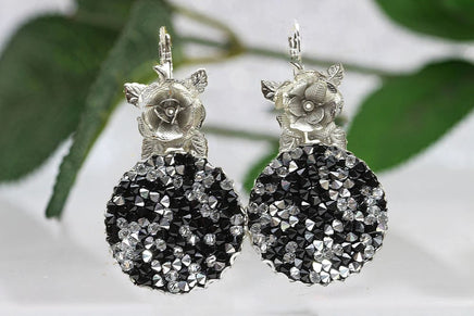 Black And Silver Earrings