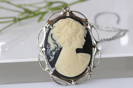 Black Cameo Necklace