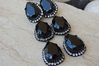 Black Crystal Chandelier Earrings