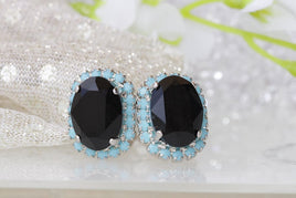 Black Crystal Studs