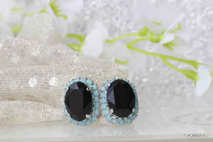 Black Crystal Studs