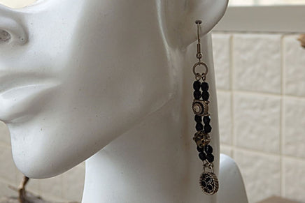 Black Drop Earrings