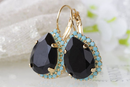 Black Drop Earrings