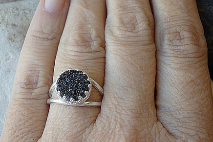 Black Druzy Ring