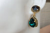 Black Emerald Chandelier Earrings