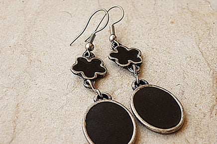 Black Enamel Earrings