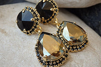 Black Evening Chandelier Earrings