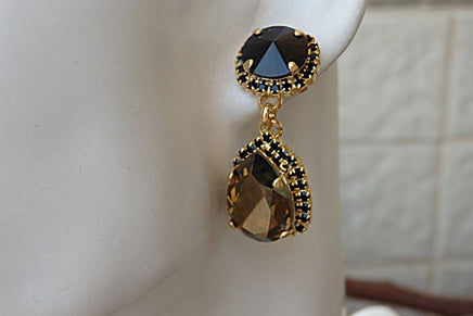 Black Evening Chandelier Earrings