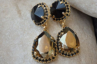 Black Evening Chandelier Earrings