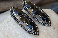 Black Evening Chandelier Earrings