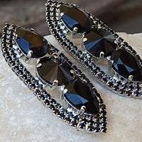 Black Evening Chandelier Earrings