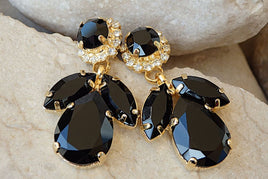 Black Evening Earrings