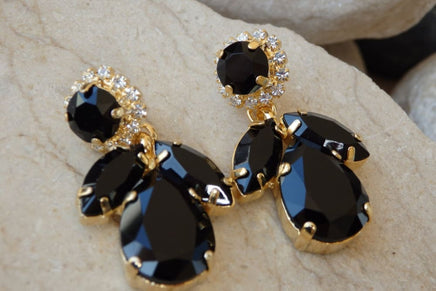 Black Evening Earrings