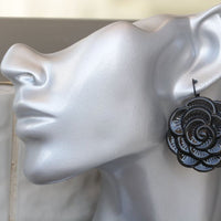 Black Flower Earring