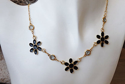 Black Flower Necklace